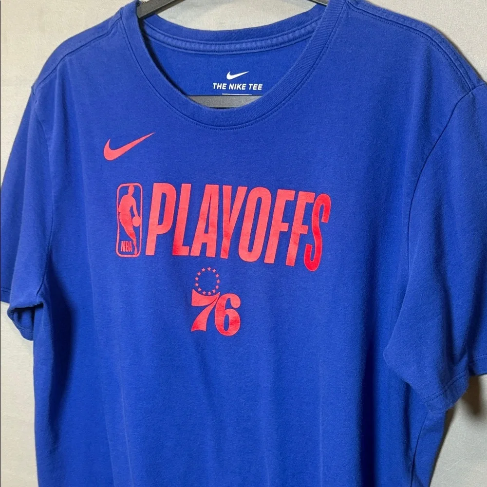 Nike Dri-Fit Philadelphia 76ers NBA‎ Playoffs Tee L Blue